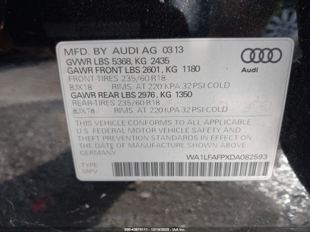 2013 AUDI Q5 WA1LFAFPXDA082593 Photo 8