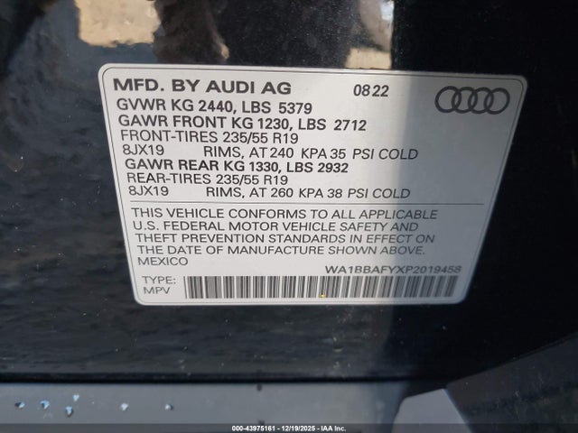 2023 AUDI Q5 WA1BBAFYXP2019458 Photo 8