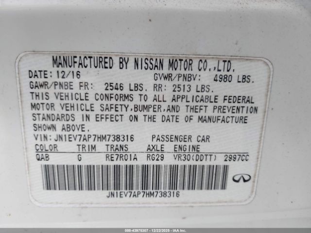 2017 INFINITI Q50 JN1EV7AP7HM738316 Photo 8