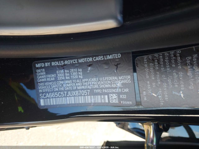 Rolls-Royce Wraith 2018 SCA665C57JUX87057 Image 9
