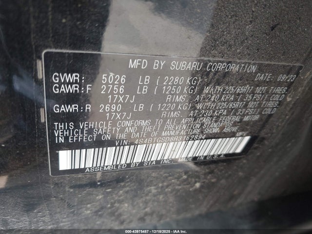 4S4BTGSD8R3162894 Subaru Outback Wilderness