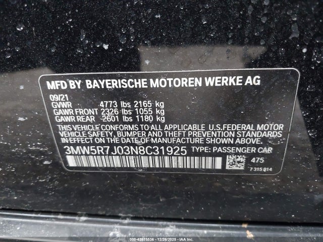 2022 BMW 330I 3MW5R7J03N8C31925 Photo 8
