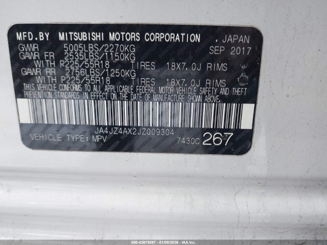 2018 MITSUBISHI OUTLANDER JA4JZ4AX2JZ009304 Photo 8