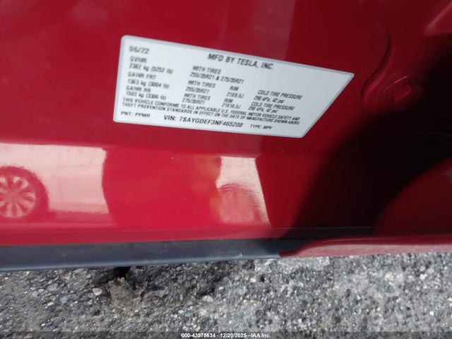 2022 TESLA MODEL Y 7SAYGDEF3NF465208 Photo 8