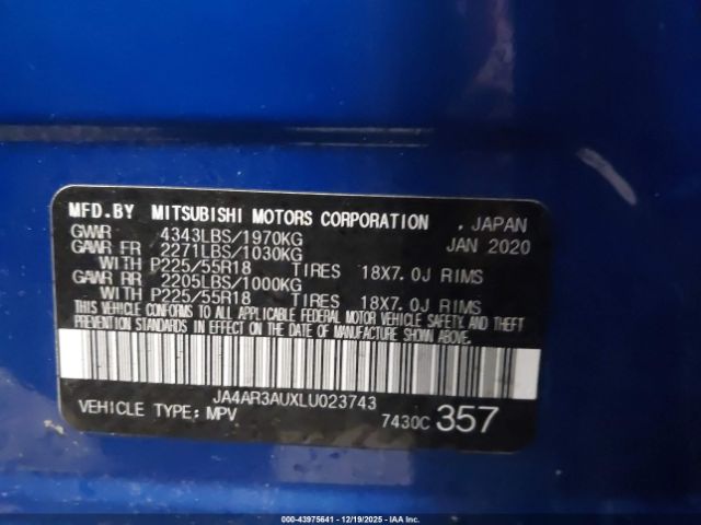 2020 MITSUBISHI OUTLANDER SPORT JA4AR3AUXLU023743 Photo 8