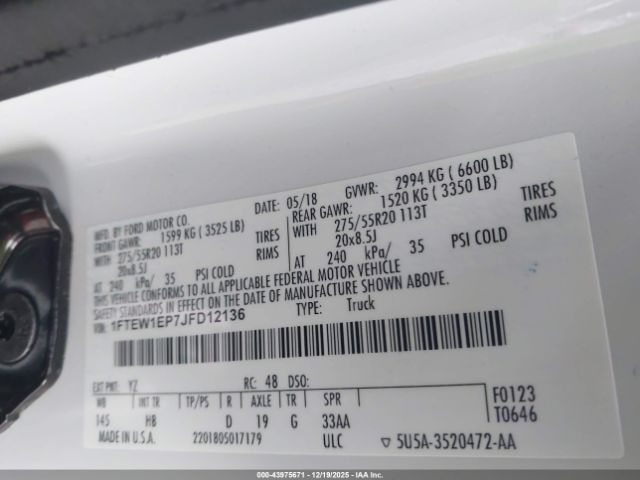 2018 FORD F-150 1FTEW1EP7JFD12136 Photo 8