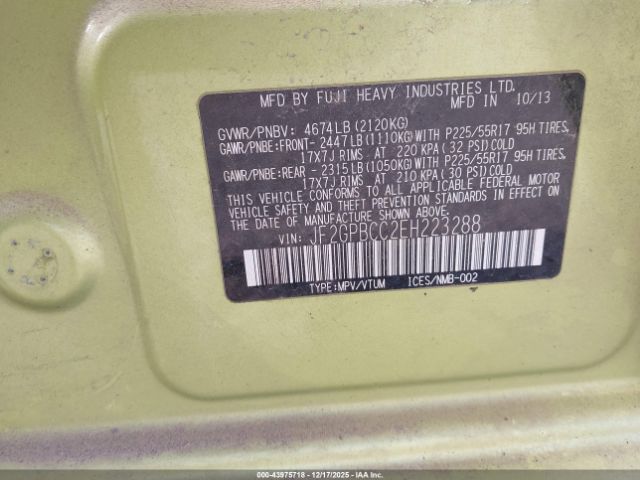 2014 SUBARU XV CROSSTREK HYBRID JF2GPBCC2EH223288 Photo 8