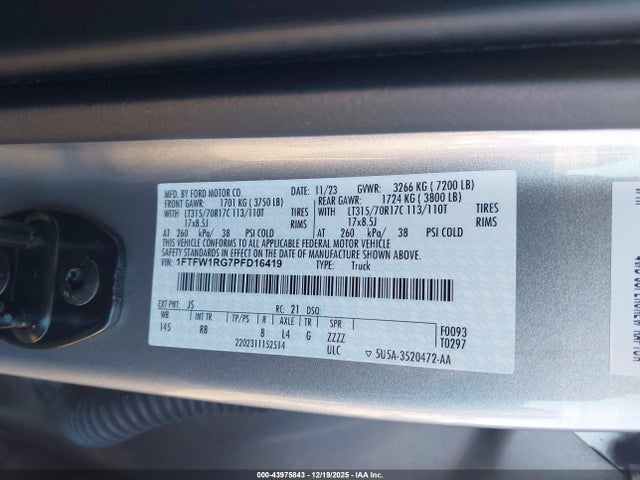 Ford F-150 Raptor 2023 1FTFW1RG7PFD16419 Image 9