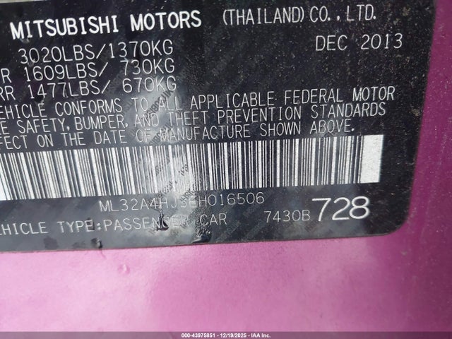 2014 MITSUBISHI MIRAGE ML32A4HJ3EH016506 Photo 8