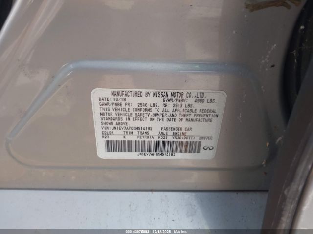 2019 INFINITI Q50 JN1EV7AP0KM514182 Photo 8