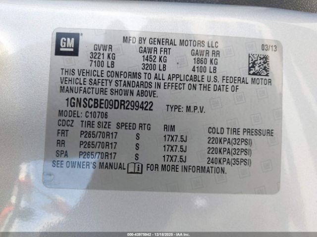 2013 CHEVROLET TAHOE 1GNSCBE09DR299422 Photo 8