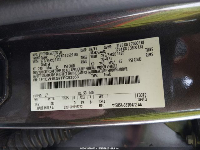 2015 FORD F-150 1FTEW1EG7FFC93563 Photo 8