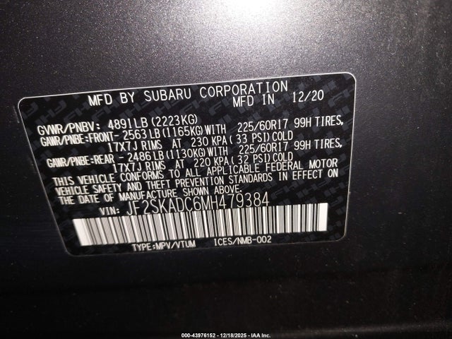 Subaru Forester 2021 JF2SKADC6MH479384 Image 9