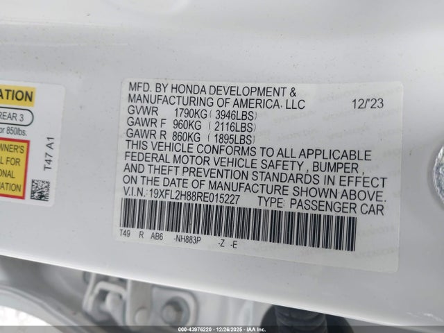 19XFL2H88RE015227 Honda Civic Sport