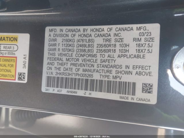 2023 HONDA CR-V 2HKRS3H71PH305265 Photo 8