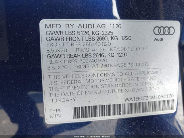 2021 AUDI Q3 WA1EECF31M1054170 Photo 8