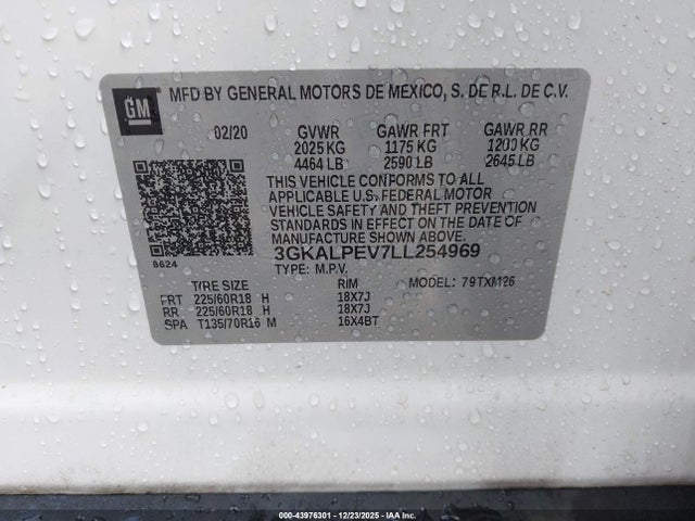 Продажа на аукционе авто 2020 Gmc Terrain Slt, vin: 3GKALPEV7LL254969, номер лота: 43976301