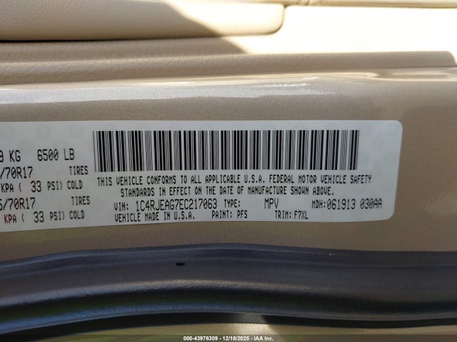 Jeep Grand Cherokee Laredo 2014 1C4RJEAG7EC217063 Image 9