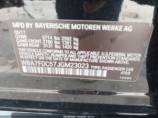 2018 BMW 750I WBA7F0C57JGM23023 Photo 8