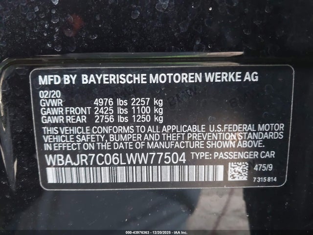 WBAJR7C06LWW77504 BMW 530i Xdrive