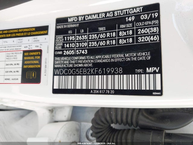 2019 MERCEDES-BENZ GLC 350E WDC0G5EB2KF619938 Photo 8