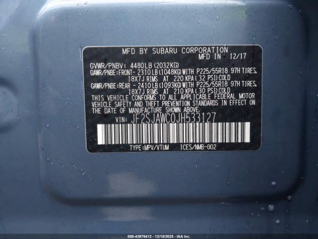 2018 SUBARU FORESTER JF2SJAWC0JH533127 Photo 8