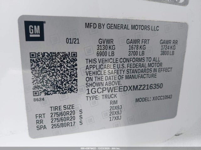 1GCPWEEDXMZ216350 Chevrolet Silverado 1500 2wd Short Bed Ltz