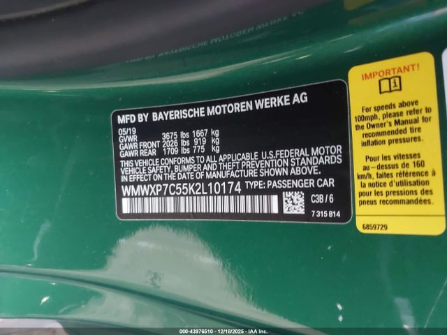 2019 MINI HARDTOP WMWXP7C55K2L10174 Photo 8