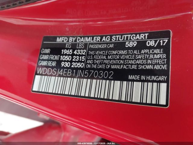 2018 MERCEDES-BENZ CLA 250 WDDSJ4EB1JN570302 Photo 8