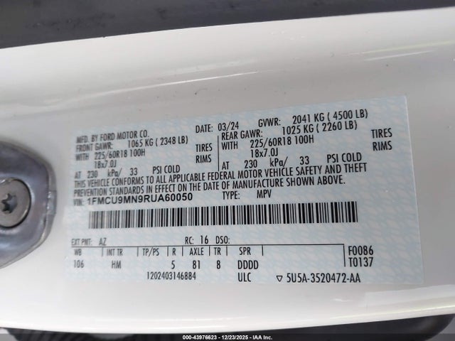 Ford Escape St-line 2024 1FMCU9MN9RUA60050 Image 9
