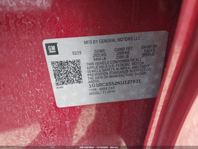 1G1RC6S52KU127931 Chevrolet VOLT LT