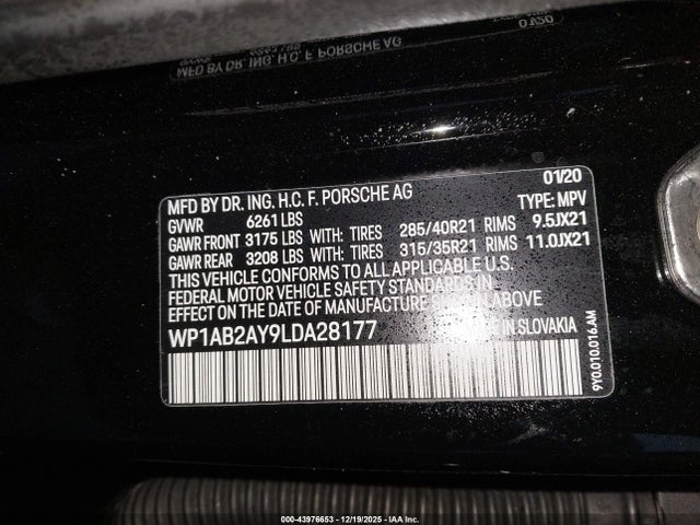 2020 PORSCHE CAYENNE WP1AB2AY9LDA28177 Photo 8