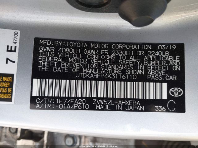 2019 TOYOTA PRIUS PRIME JTDKARFP4K3116110 Photo 8