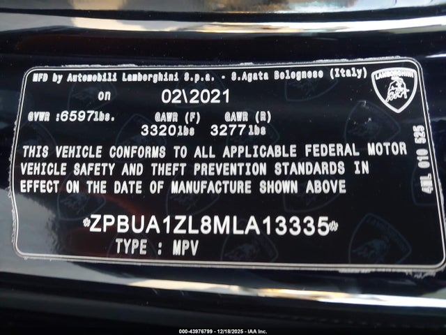 2021 LAMBORGHINI URUS ZPBUA1ZL8MLA13335 Photo 8