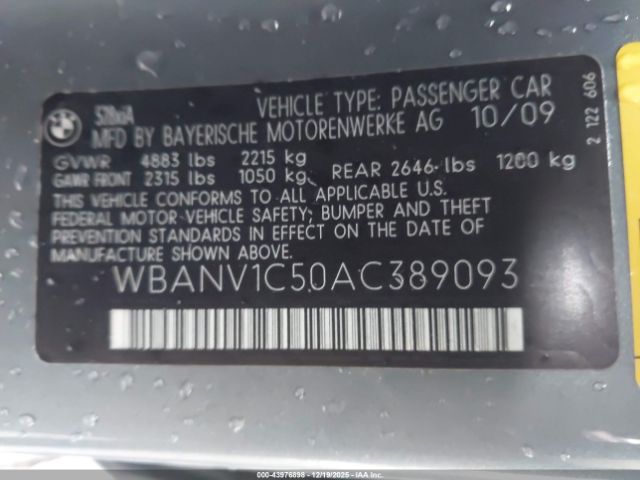 2010 BMW 528I WBANV1C50AC389093 Photo 8