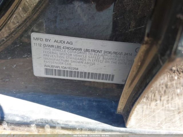 2013 AUDI A4 WAUEFAFL1DA162258 Photo 8