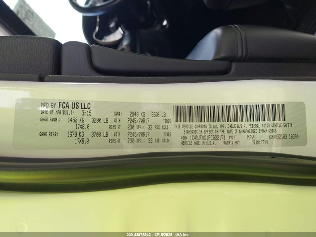 1C4RJFAG1FC822171 Jeep Grand Cherokee Laredo