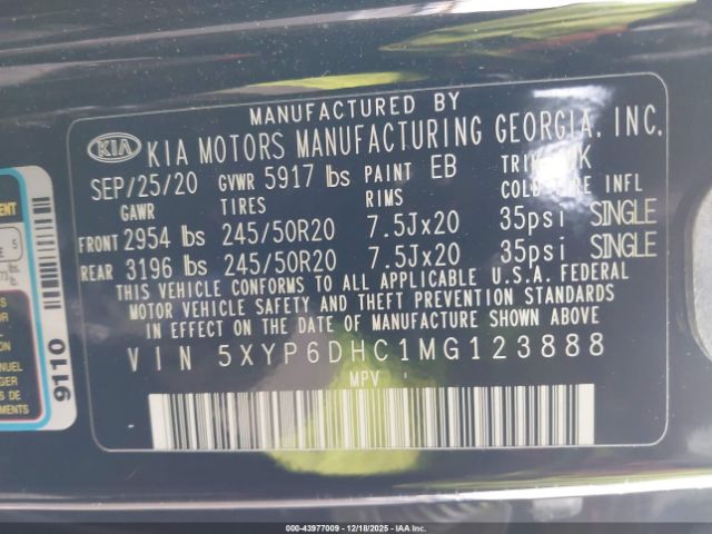 2021 KIA TELLURIDE 5XYP6DHC1MG123888 Photo 8