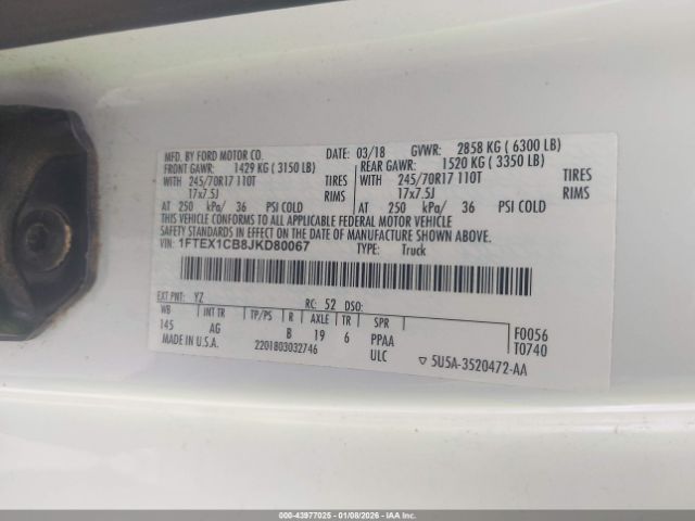 2018 FORD F-150 1FTEX1CB8JKD80067 Photo 8