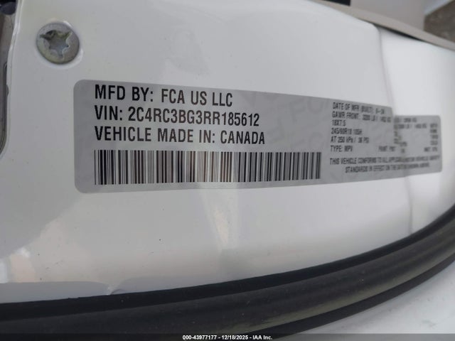 Продаж на аукціоні авто 2024 Chrysler Pacifica Touring L Awd, vin: 2C4RC3BG3RR185612, номер лоту: 43977177