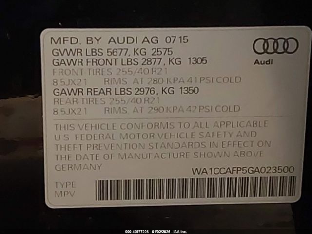 2016 AUDI SQ5 WA1CCAFP5GA023500 Photo 8