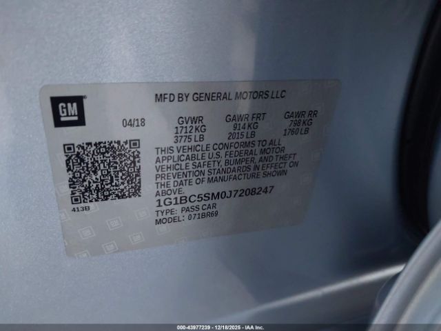 2018 CHEVROLET CRUZE 1G1BC5SM0J7208247 Photo 8