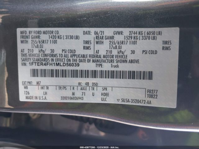 2021 FORD RANGER 1FTER4FH1MLD56039 Photo 8