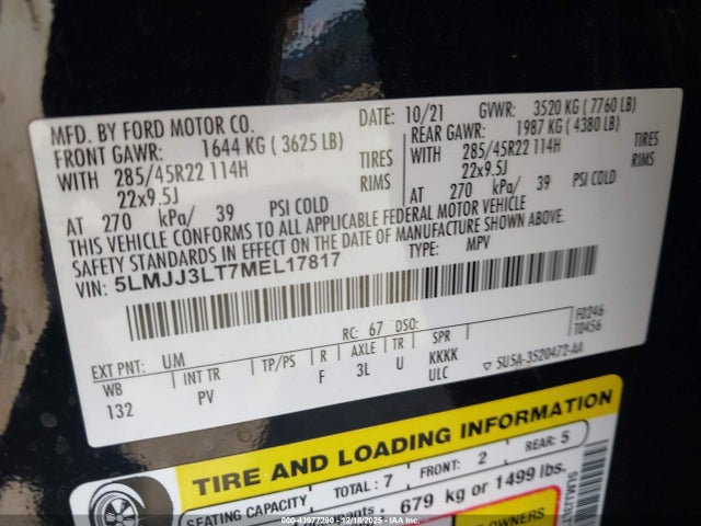 2021 LINCOLN NAVIGATOR 5LMJJ3LT7MEL17817 Photo 8