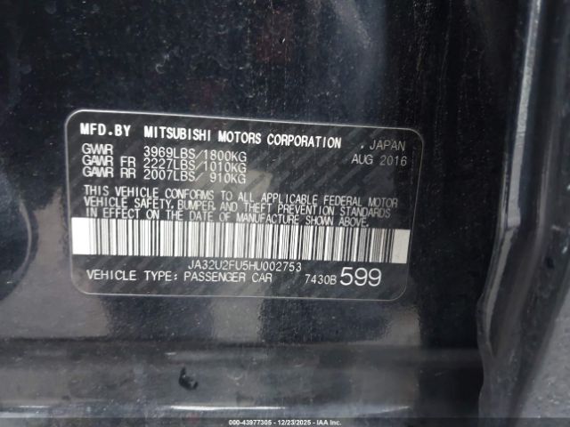 2017 MITSUBISHI LANCER JA32U2FU5HU002753 Photo 8