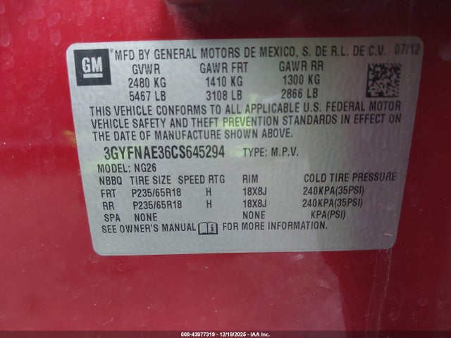 2012 CADILLAC SRX 3GYFNAE36CS645294 Photo 8