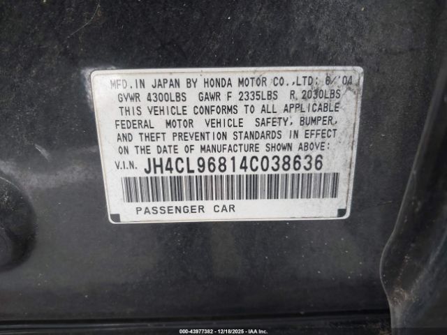 2004 ACURA TSX JH4CL96814C038636 Photo 8