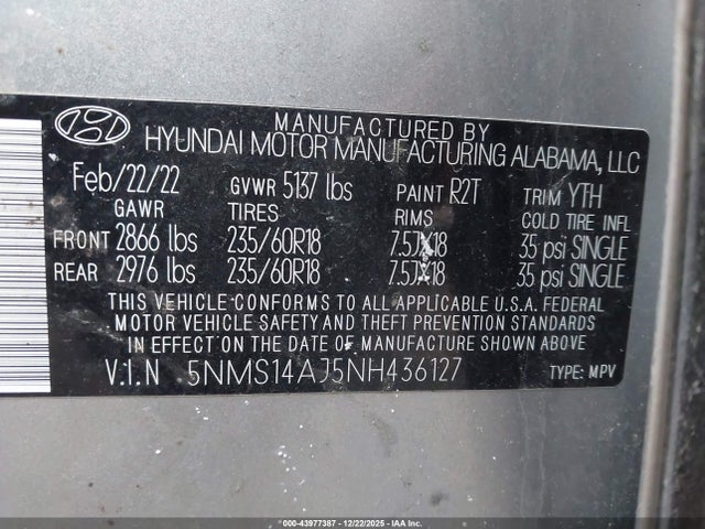 Hyundai Santa Fe Se 2022 5NMS14AJ5NH436127 Image 9