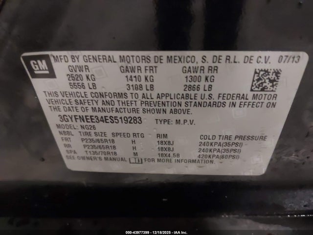 2014 CADILLAC SRX 3GYFNEE34ES519283 Photo 8