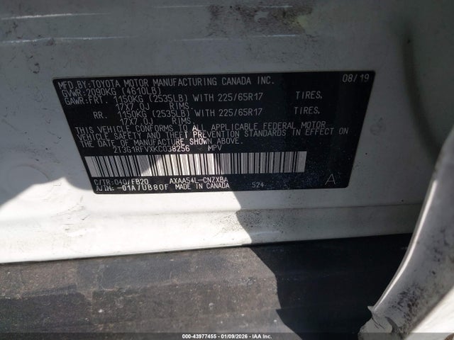 2019 TOYOTA RAV4 2T3G1RFVXKC038256 Photo 8